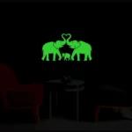 Generic Green Decorative Elephant Radium Wall Sticker - Image 4
