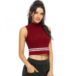 Generic Women's Polyester, Knitting Western Wear Tops (Maroon) - Image 3