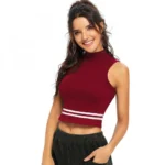 Generic Women's Polyester, Knitting Western Wear Tops (Maroon) - Image 4