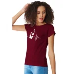 Generic Women's Cotton Western Wear T Shirt (Maroon) - Image 5