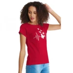 Generic Women's Cotton Western Wear T Shirt (Red) - Image 3