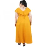 Generic Women's Fit And Flare Yellow Dress (Color:Yellow, Material:Polyester) - Image 6