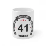 Generic Ceramic 41st Anniversary Printed Coffee Mug (Color: White, Capacity:330ml)