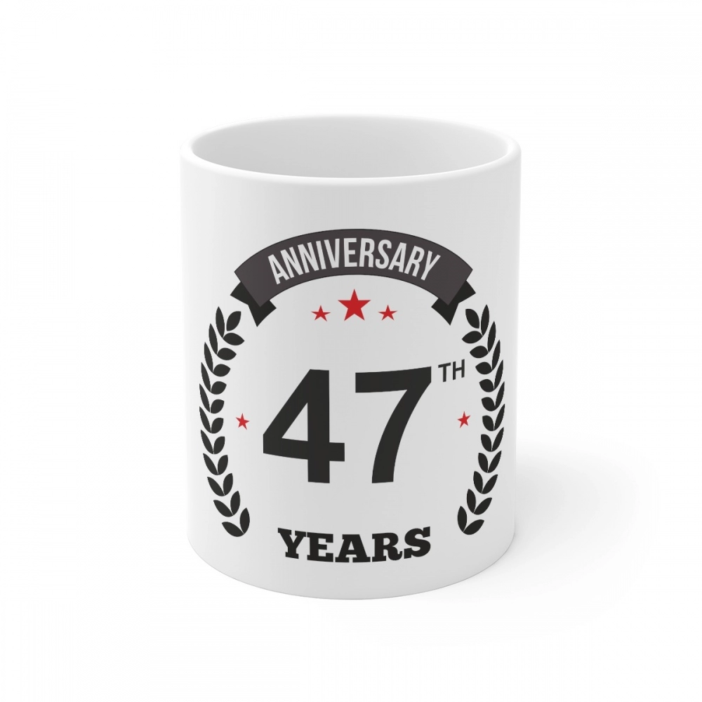 52163637557_7b9bf4e2ea_o_d-1000x1000-1.webp Generic Ceramic 47th Anniversary Printed Coffee Mug (Color: White, Capacity:330ml) - Image 1