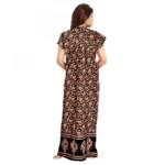 Generic Women's Cotton Printed Maxi Nighty (Brown) - Image 3
