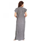 Generic Women's Cotton Printed Maxi Nighty (Grey) - Image 3