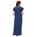 Generic Women's Cotton Printed Maxi Nighty (Blue) - Image 3