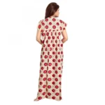 Generic Women's Cotton Printed Maxi Nighty (Red) - Image 3