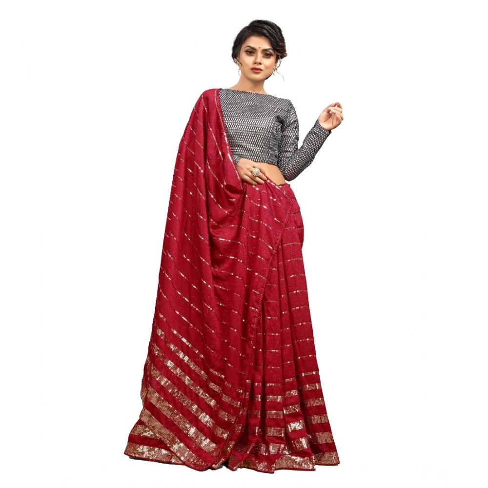 52904651005_ccc8185a46_o_d-1000x1000-1.webp Generic Women's Vichitra Saree with Blouse (Red, 5-6 Mtrs) - Image 1