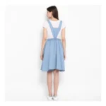 Generic Women's Denim Solid Sleeveless Above Knee Dress (Blue) - Image 7