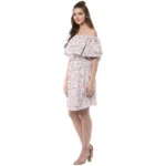 Generic Women's Rayon Floral Half Sleeve Above Knee Dress (Multicolor) - Image 3