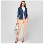 Generic Women's Denim Solid 3-4th Sleeves Top (Blue) - Image 5