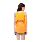 Generic Women's Polyester Solid Sleeveless Regular Top (Orange) - Image 6
