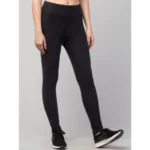 Generic Women's Polyester Solid Ankle Length High-Rise Tights (Black) - Image 2