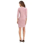 Generic Women's Polyester Solid High Neck Full Sleeve Dress (Peach) - Image 5