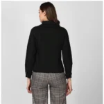 Generic Women's Denim Solid Long Sleeve Jacket (Black) - Image 4