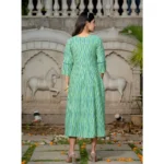 Generic Women's Rayon Print With Embroidery Work A-Line Kurti (Rama) - Image 4
