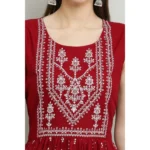 Generic Women's Casual Rayon Sleeveless Kurti (Maroon) - Image 5