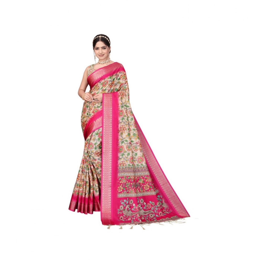 PID-63892-Women-s-Cotton-Silk-Printed-Saree-With-Unstitched-Blouse-5-5-Mtr-Pink-1-1000x1000-1.webp Generic Women's Cotton Silk Printed Saree With Unstitched Blouse 5.5Mtr (Pink) - Image 1