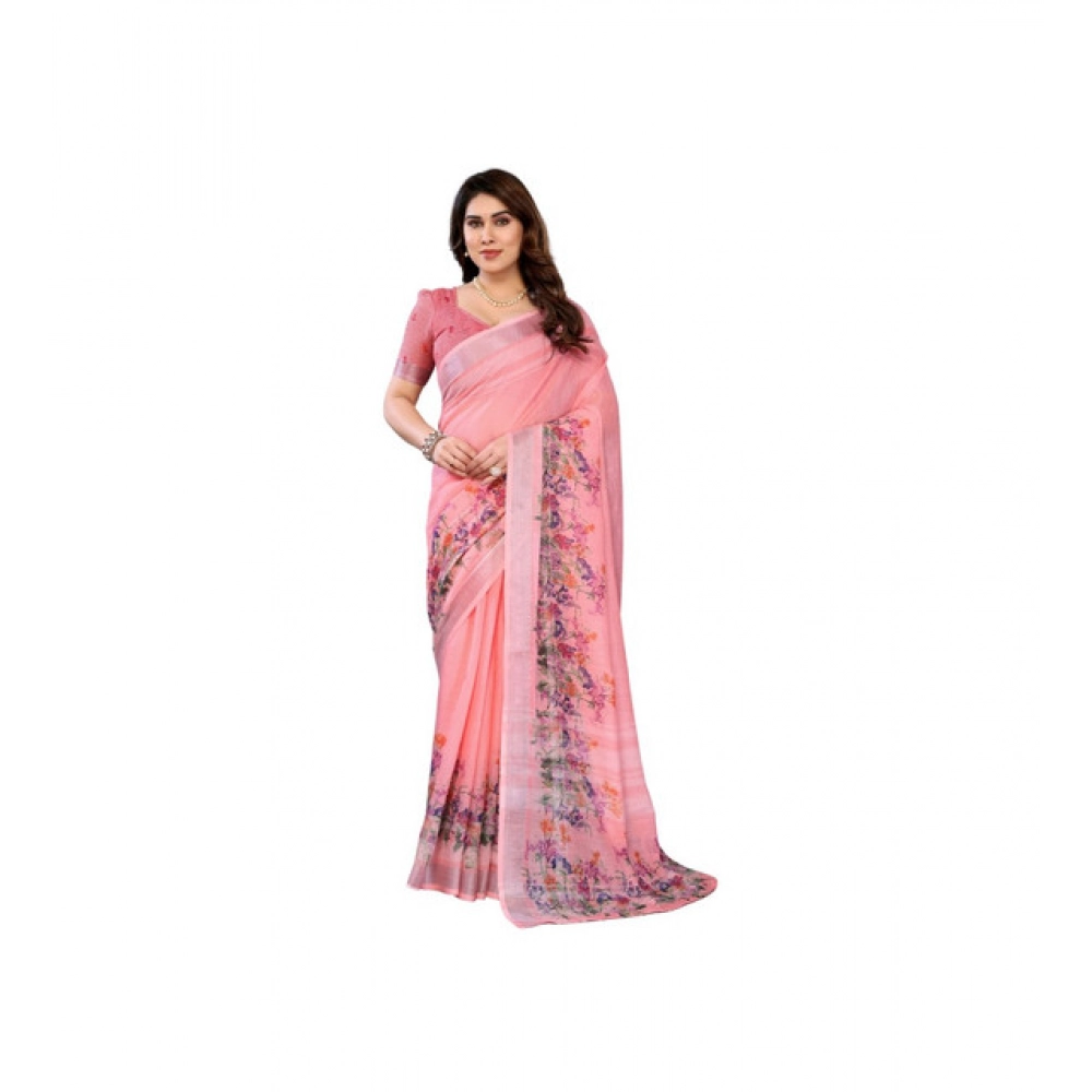 PID-63904-Women-s-Linen-Cotton-Printed-Saree-With-Unstitched-Blouse-5-5-Mtr-Peach-1-1000x1000-1.webp Generic Women's Linen Cotton Printed Saree With Unstitched Blouse 5.5Mtr (Peach) - Image 1