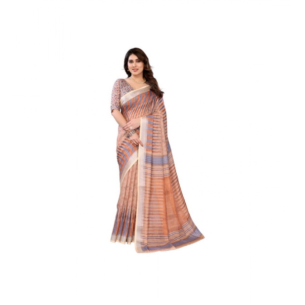 PID-63906-Women-s-Linen-Cotton-Printed-Saree-With-Unstitched-Blouse-5-5-Mtr-Brown-1-1000x1000-1.webp Generic Women's Linen Cotton Printed Saree With Unstitched Blouse 5.5Mtr (Brown) - Image 1