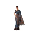 Generic Women's Faux_Art_Silk Printed Saree With Unstitched Blouse 5.5Mtr (Blue)