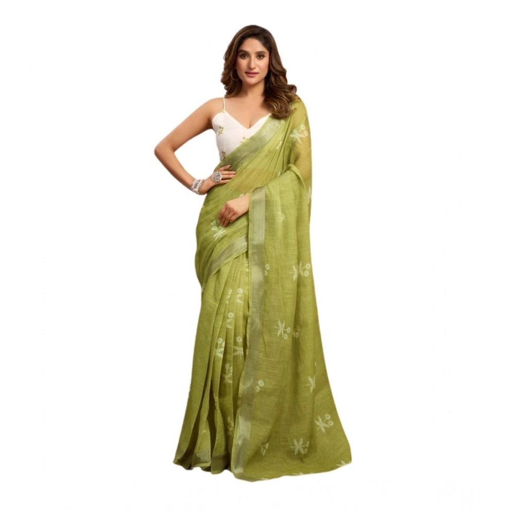 PID-64522-Women-s-Faux-Linen-Printed-Ready-To-Wear-Saree-With-Unstitched-Blouse-5-5-Mtr-Light-Gree-1000x1000-1.webp Generic Women's Linen Cotton Printed Ready To Wear Saree With Unstitched Blouse 5.5 Mtr (Light_Green) - Image 1