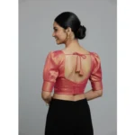 Generic Women's Erode Silk V Neck Padded Blouse (Pink, 38 Ready Size (Self-Alterable 36–40) - Image 4