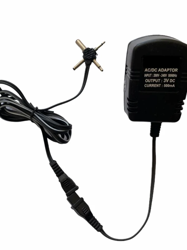 3V 500mA Power Adapter, Power Supply AC Input 200 240 V and Output 3V 500mA for Set Top Box_DTH Box, CCTV System, Router, Other Electronics And IT Gadgets with 4 Pin (Black)