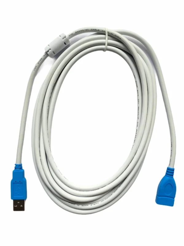USB Male to Female Extension Cable 3 Yards Supports LCD, LED, TV USB Ports Connects Printer, PC, External Hard Drive (White)