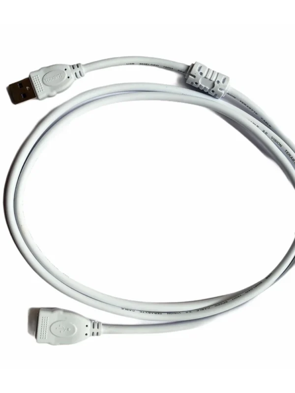 USB Male to Female Extension Cable 1.5 Yards Supports LCD, LED, TV USB Ports Connects Printer, PC, External Hard Drive (White)