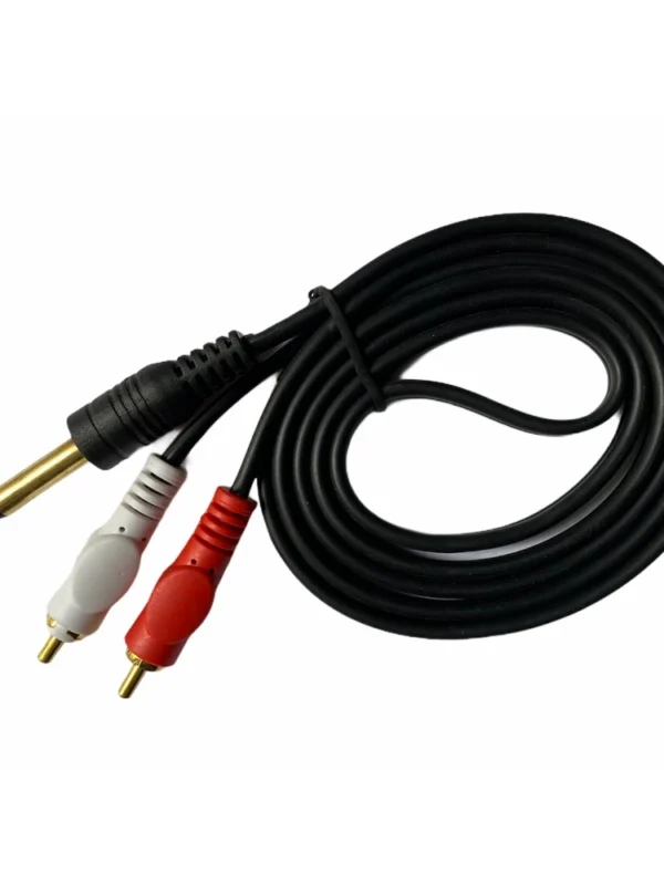 6.35mm Jack to 2RCA Audio Cable Male to Male 1.5 Yards Connects Home Theatre, DVD, Speaker, Headphone, Mixer, Amplifier, Guitar, Karaoke System (Black)
