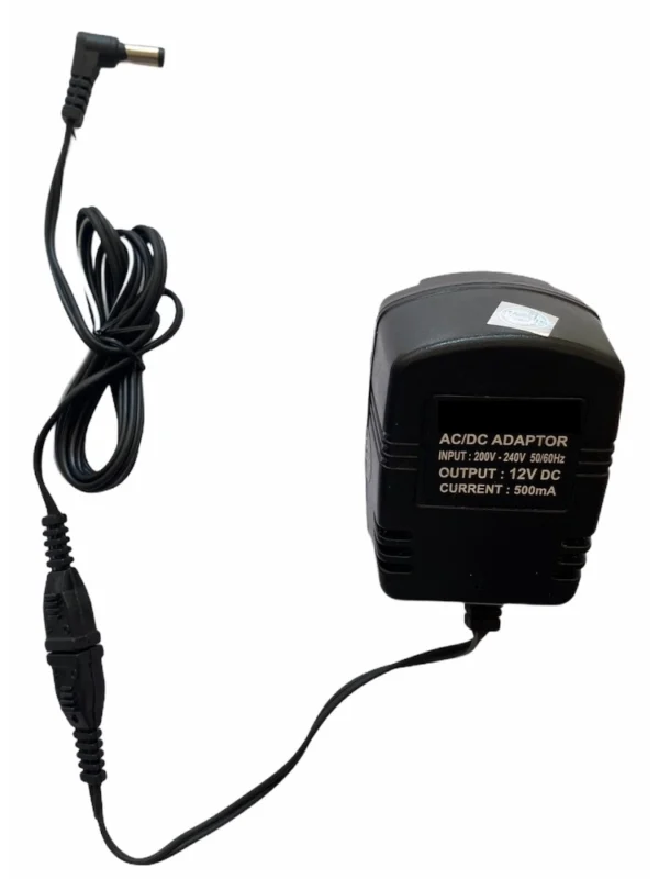 12V 500mA Power Adapter, Power Supply AC Input 200 240 V and Output 12V 500mA for Set Top Box_DTH Box, CCTV System, Router, Other Electronics And IT Gadgets with DC Pin (Black)