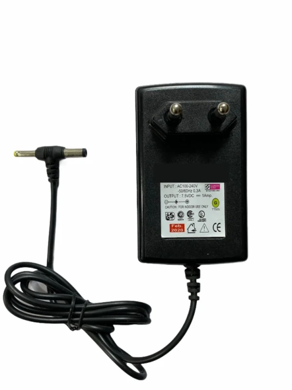 7.5V 1A Power Adapter, Power Supply AC Input 200 240 V And Output 7.5V 1A for Set Top Box_DTH Box, CCTV System, Router, Other Electronics And IT Gadgets with DC And Sony Pin (Black)