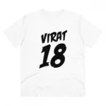 Men's PC Cotton Cricket Design Printed T Shirt (Color: White, Thread Count: 180GSM)