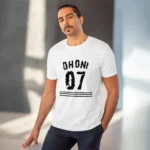 Men's PC Cotton Cricket Design Printed T Shirt (Color: White, Thread Count: 180GSM) - Image 6
