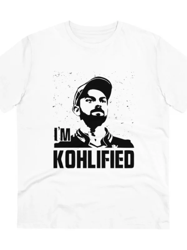 Men's PC Cotton Cricket Design Printed T Shirt (Color: White, Thread Count: 180GSM)