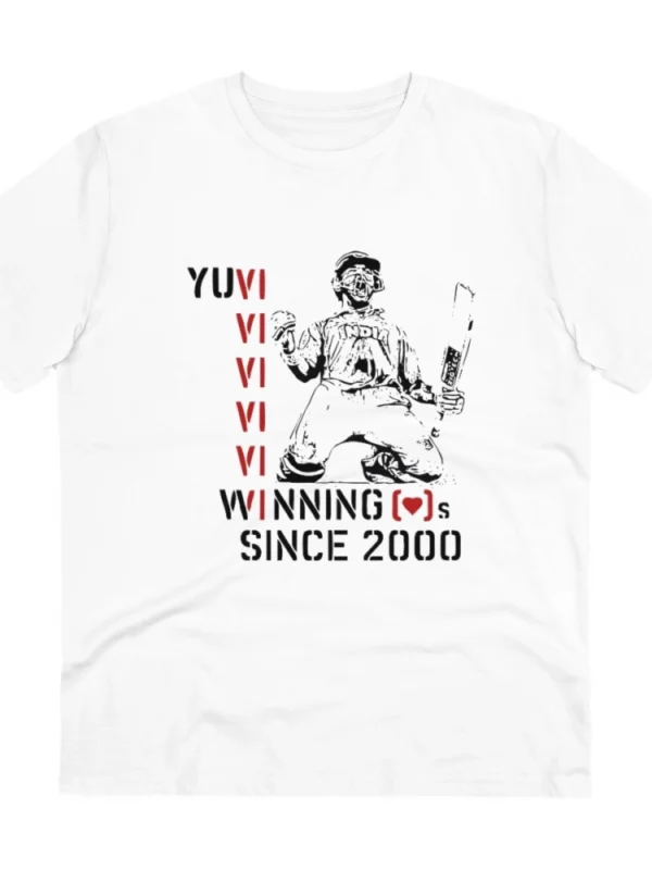 Men's PC Cotton Cricket Design Printed T Shirt (Color: White, Thread Count: 180GSM)