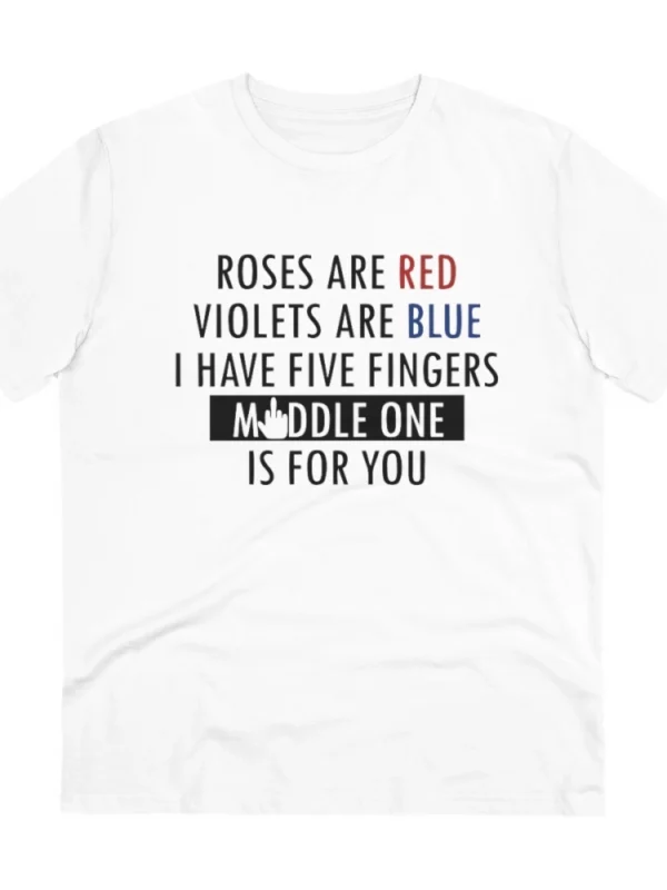 Men's PC Cotton Roses Are Red Printed T Shirt (Color: White, Thread Count: 180GSM)