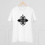 Men's PC Cotton Telugu Desing Printed T Shirt (Color: White, Thread Count: 180GSM) - Image 3