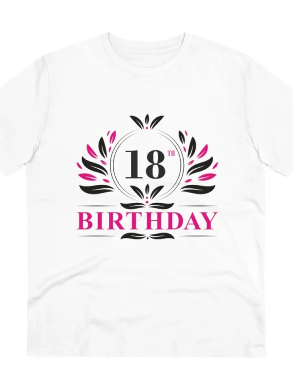 Men's PC Cotton 18th Birthday Printed T Shirt (Color: White, Thread Count: 180GSM)