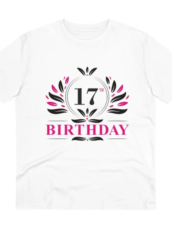 Men's PC Cotton 17th Birthday Printed T Shirt (Color: White, Thread Count: 180GSM)