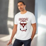 Men's PC Cotton Explore The Unseen Printed T Shirt (Color: White, Thread Count: 180GSM) - Image 6