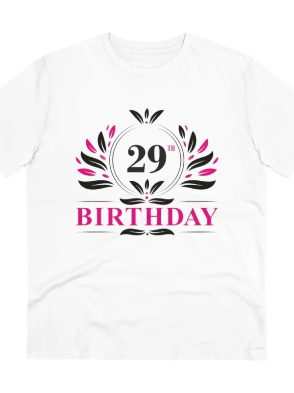 Men's PC Cotton 29th Birthday Printed T Shirt (Color: White, Thread Count: 180GSM)