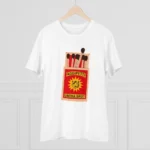 Men's PC Cotton Telugu Desing Printed T Shirt (Color: White, Thread Count: 180GSM) - Image 3