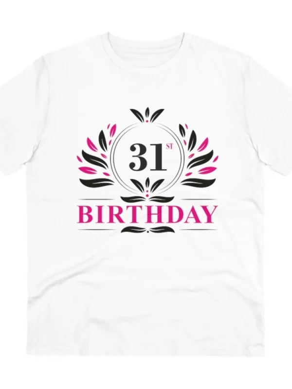 Men's PC Cotton 31st Birthday Printed T Shirt (Color: White, Thread Count: 180GSM)