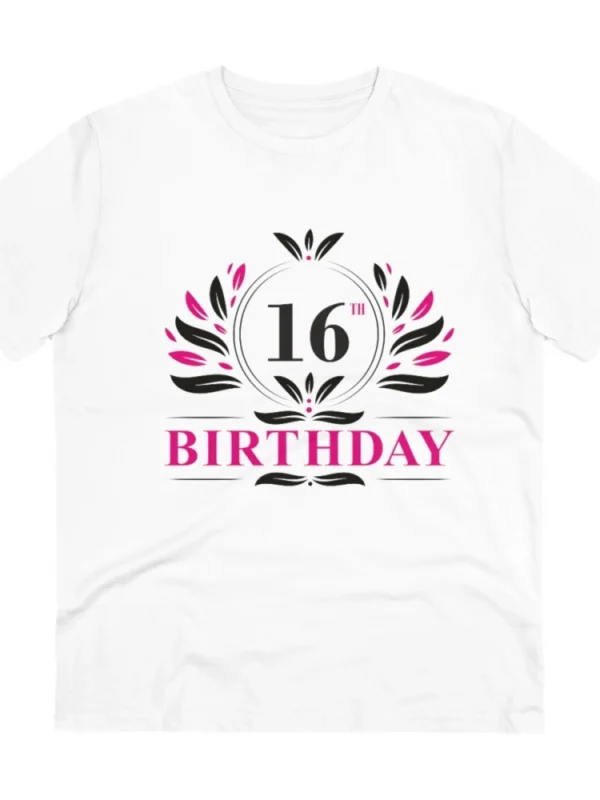 Men's PC Cotton 16th Birthday Printed T Shirt (Color: White, Thread Count: 180GSM)