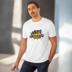 Men's PC Cotton Telugu Desing Printed T Shirt (Color: White, Thread Count: 180GSM) - Image 6