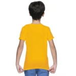 Boys Cotton Plain Half Sleeve TShirt (Yellow) - Image 3