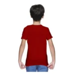 Boys Cotton Plain Half Sleeve TShirt (Maroon) - Image 3